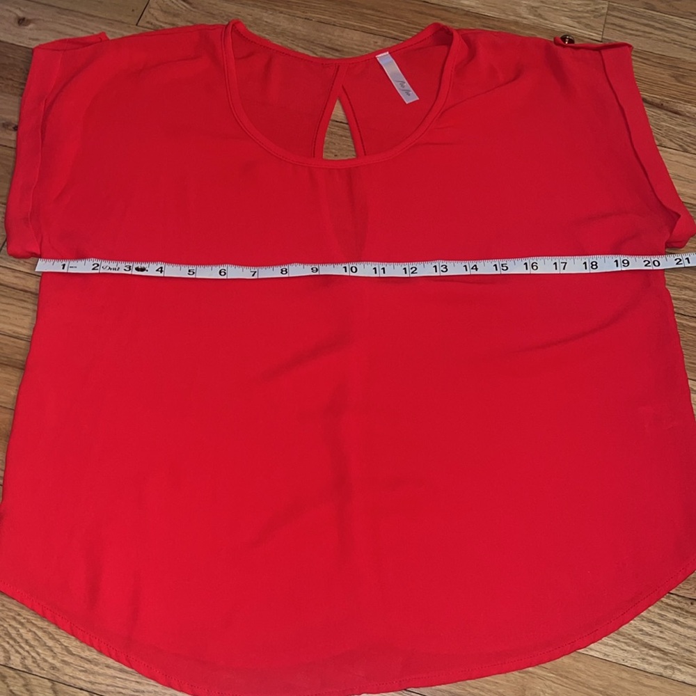 Fio Fio Red Sheer Blouse Size Large - Picture 5 of 6